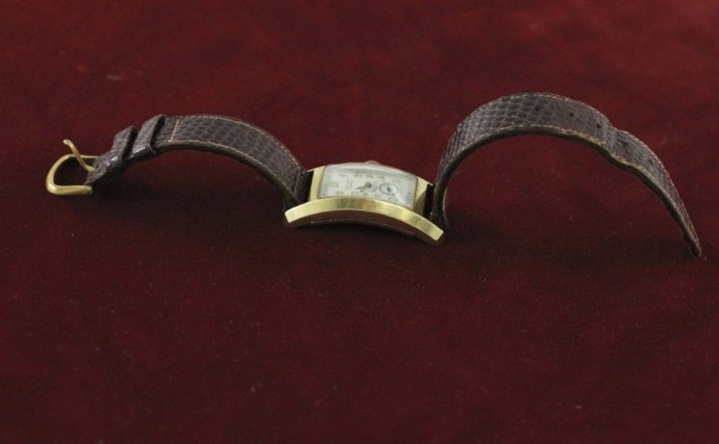 Gruen Curvex Precision Men's Watch: Gruen Curvex Precision men's watch. 14K gold filled. Measurements: 8.5" x 1" Artist: Gruen Style: mid 20th Century