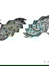 Pair Antique Asian Clay Dinner Bowls Plates