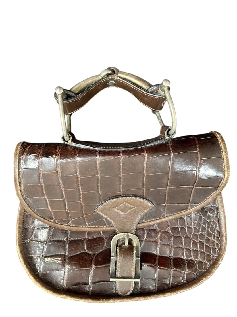 Alligator Purse with Bridle Bit Handle