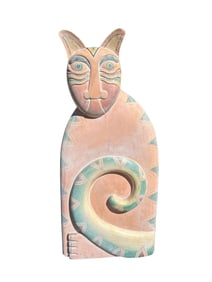Don Freedman Hand Carved Wood & Painted Cat