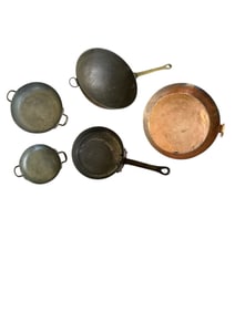 5pc Copper Pots and Pans Gaillard Paris Pan