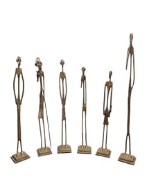 6pc Dogon Art Form Bronze Sculptures