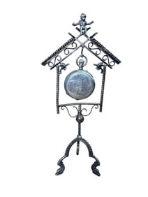 18C/19C Silver Pocket Watch Holder w Cherubs
