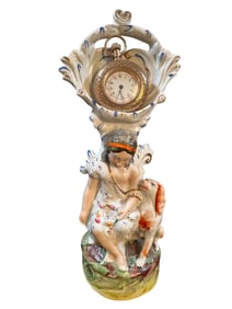 19C English Staffordshire Porcelain Watch Holder
