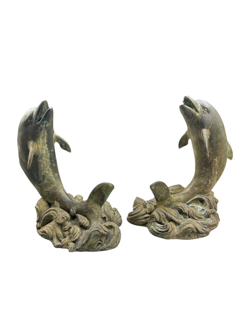 Pair Bronze Dolphin Fountains (1 of 10)
