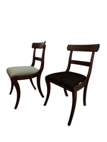2pc Vintage Mahogany Saber Leg Chairs