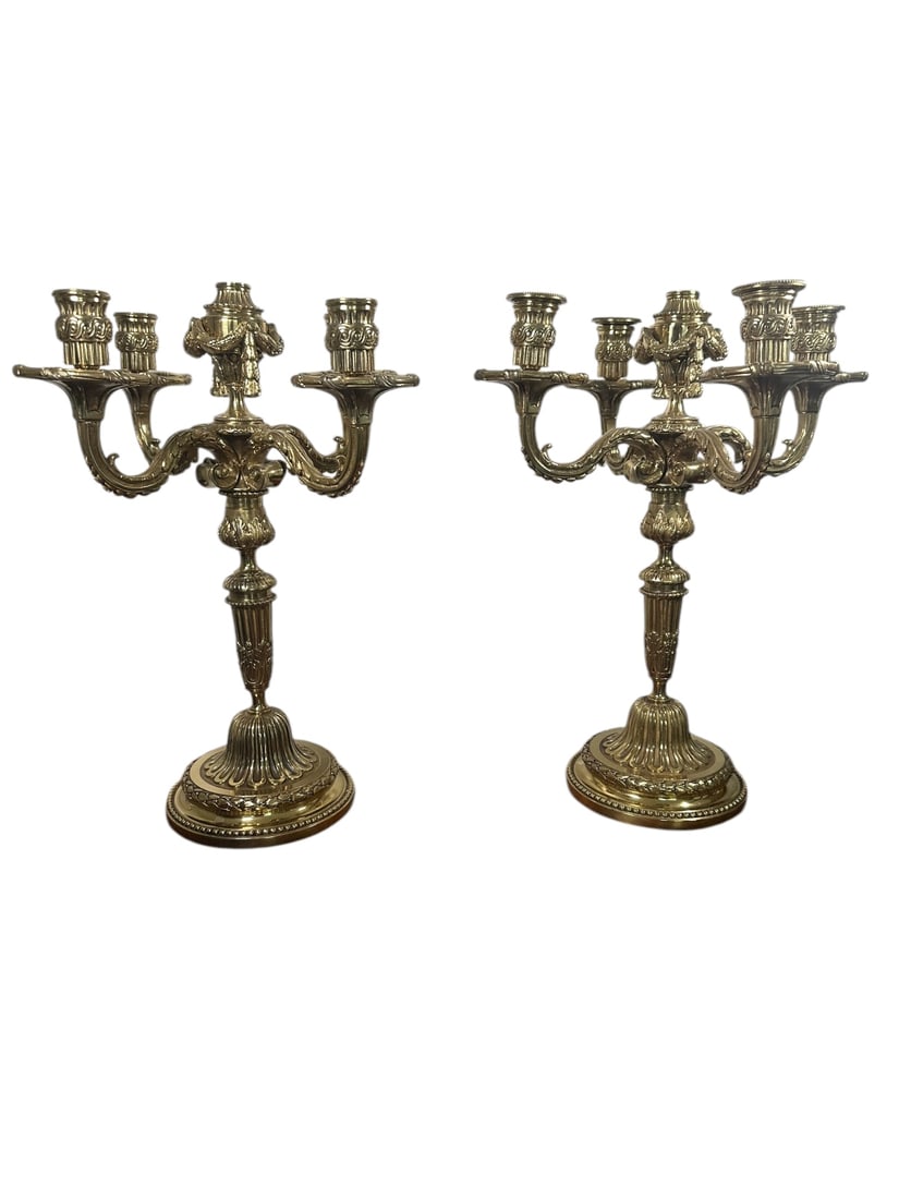 Pr 19C Regency Candelabra Brass (1 of 12)