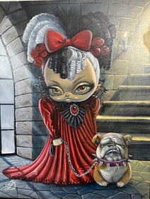 Bob Doucette Original Oil "Vampireena in Red"