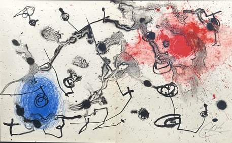 Joan Miro "Bleu et Rouge" Lithograph COA