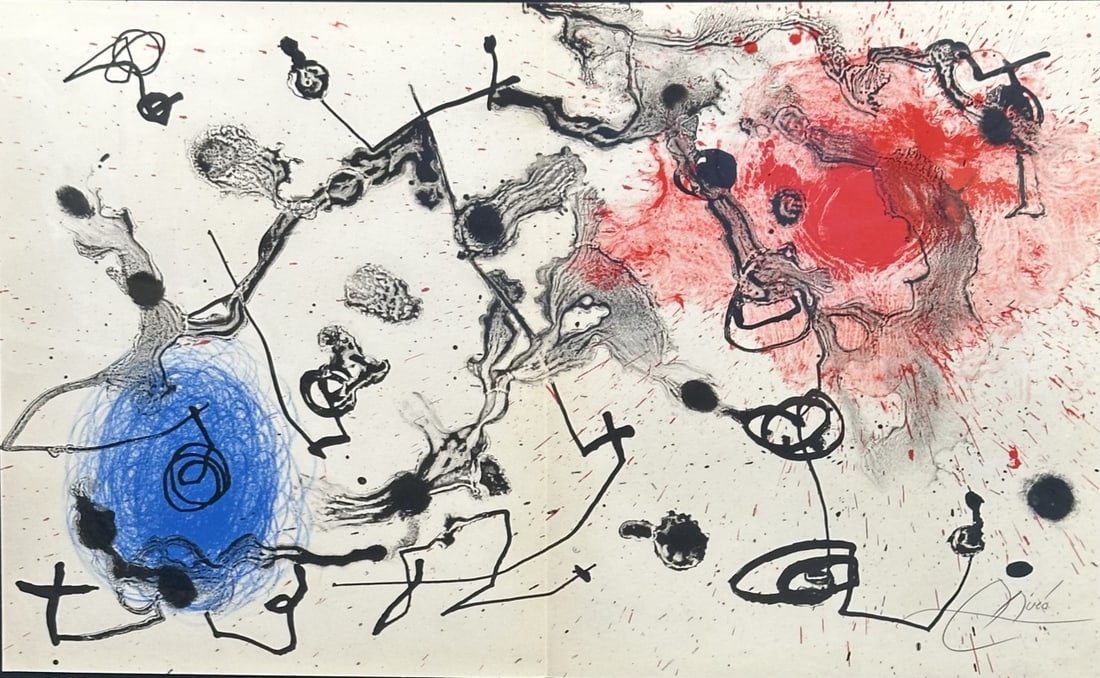 Joan Miro "Bleu et Rouge" Lithograph COA (1 of 6)