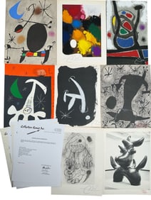 8pc Joan Miro Original Color Lithographs COAs