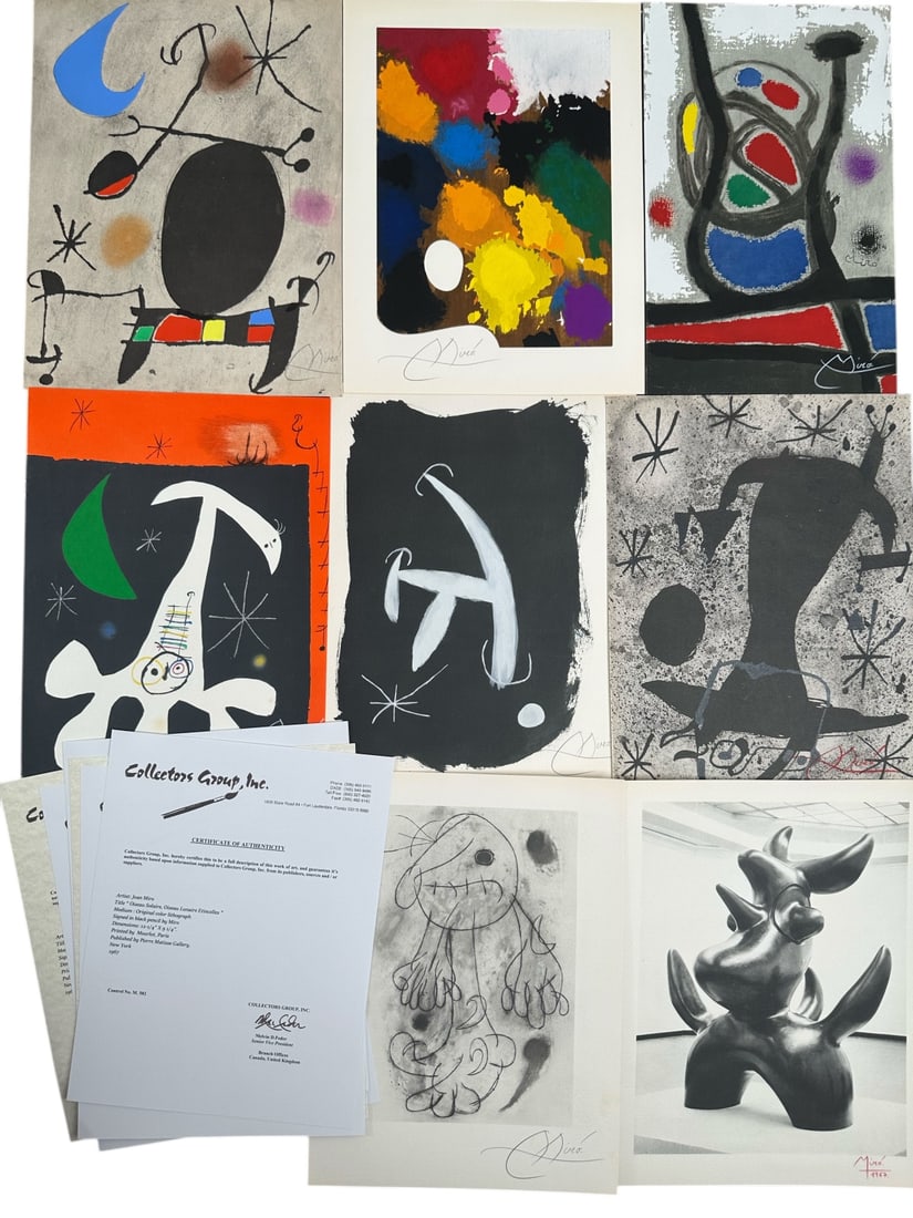 8pc Joan Miro Original Color Lithographs COAs (1 of 20)