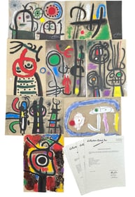 8pc Joan Miro "Cartones" Original Color Lithos