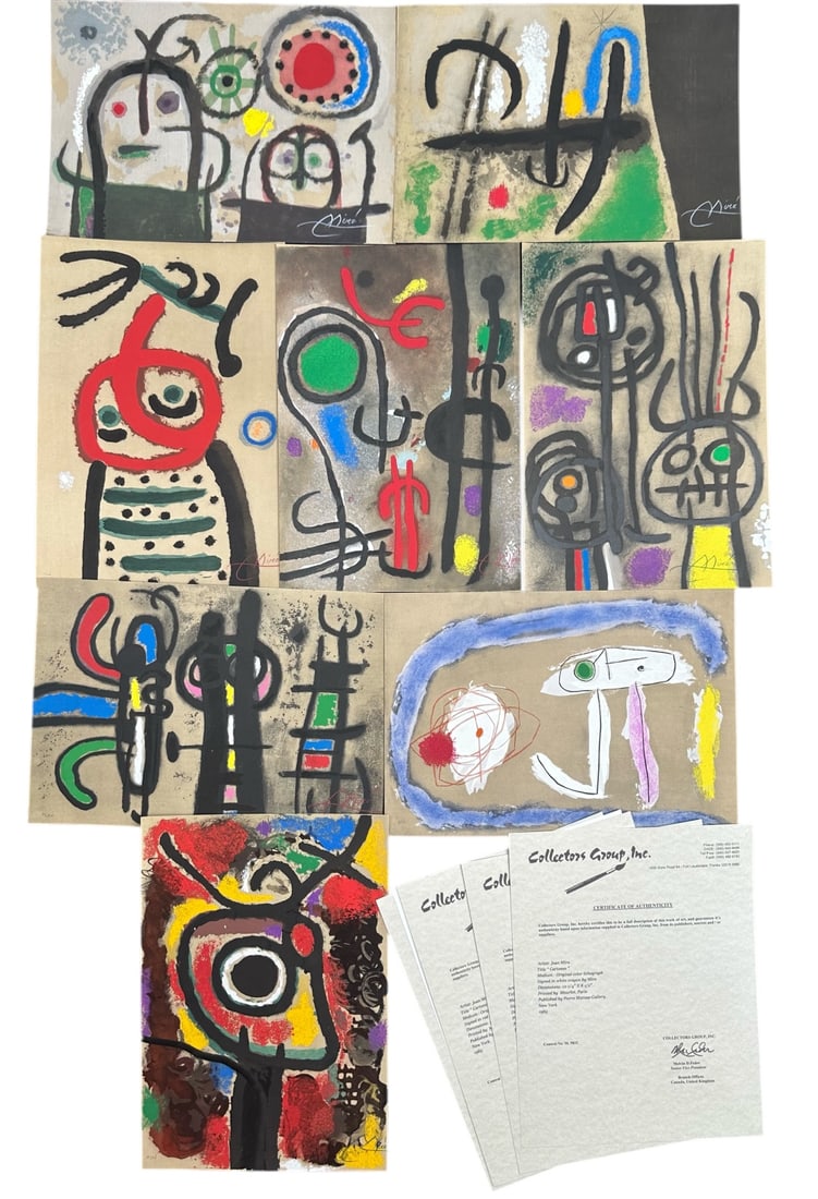 8pc Joan Miro "Cartones" Original Color Lithos (1 of 20)