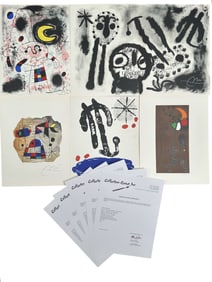5pc Joan Miro Original Color Lithographs COAs