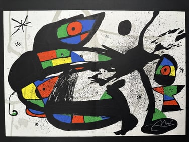 Joan Miro "Composition I" Lithograph Double Page