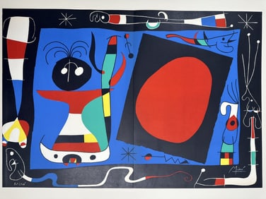 Joan Miro Lithograph "Femme Au Miroir" COA