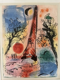 Marc Chagall "Vision of Paris" Lithograph COA