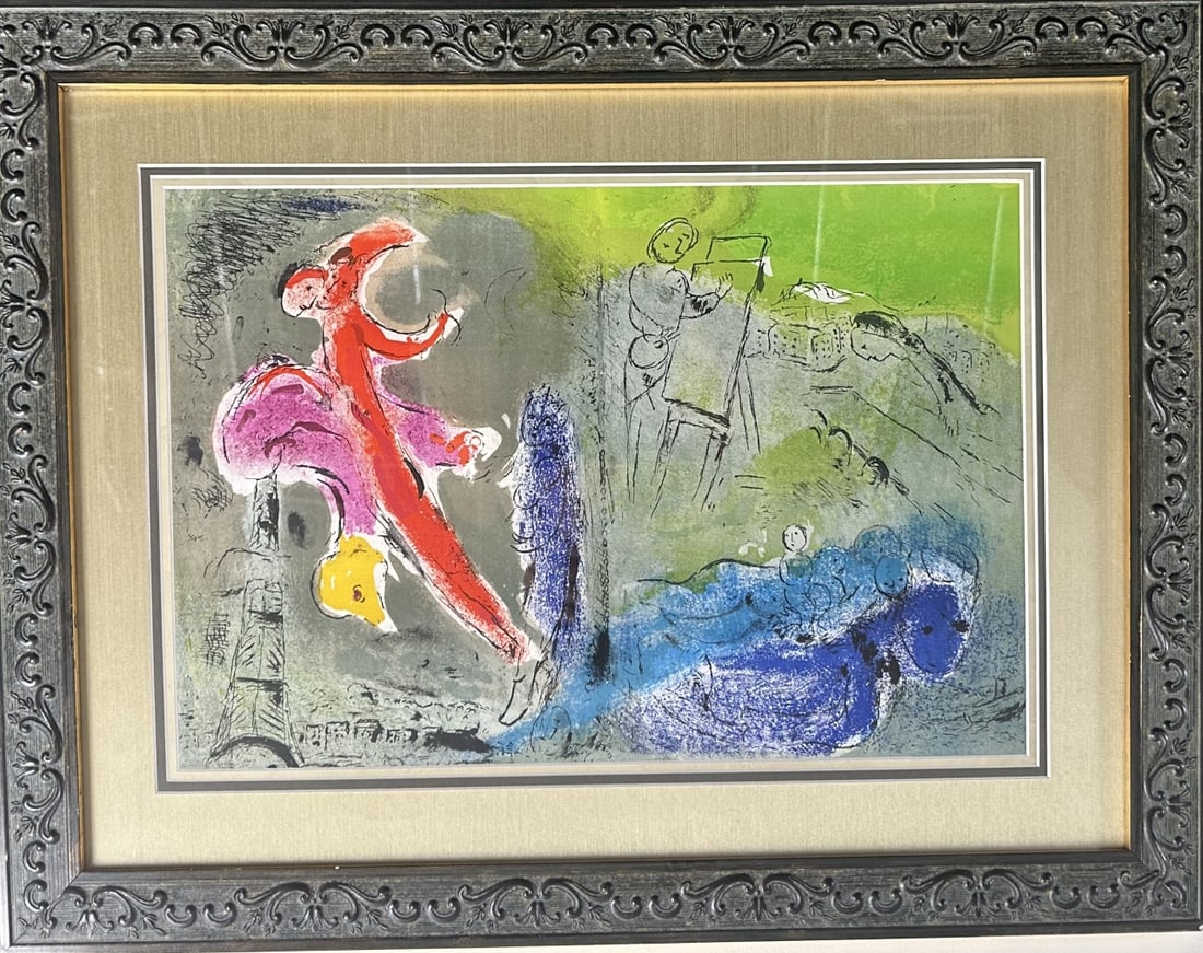 Marc Chagall "Vision of Paris" 2 Sided Lithograph (1 of 8)