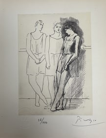 Pablo Picasso "The Three Dancers" Litho COA Stamp