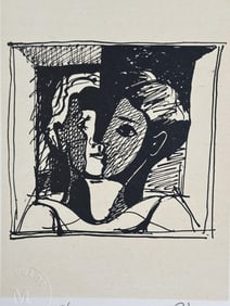 Pablo Picasso Litho "Buste de Femme" COA & Stamp