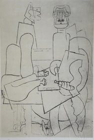 Pablo Picasso Litho "Card Players at Table" COA