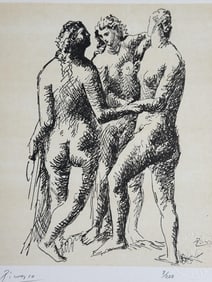Pablo Picasso Litho "The Three Graces" COA Stamped