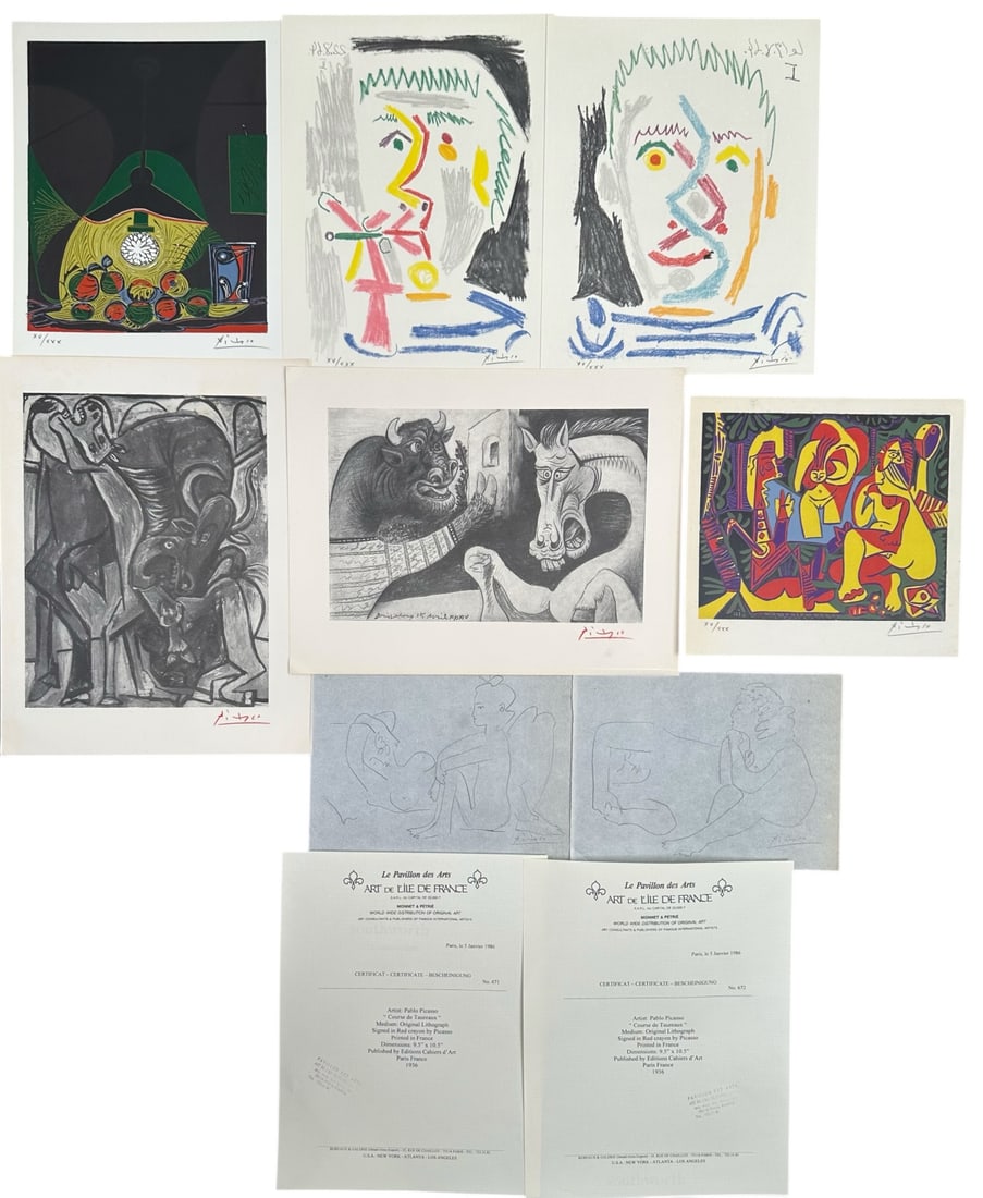 8pc Pablo Picasso Lithographs, Linocuts & Etchings (1 of 20)
