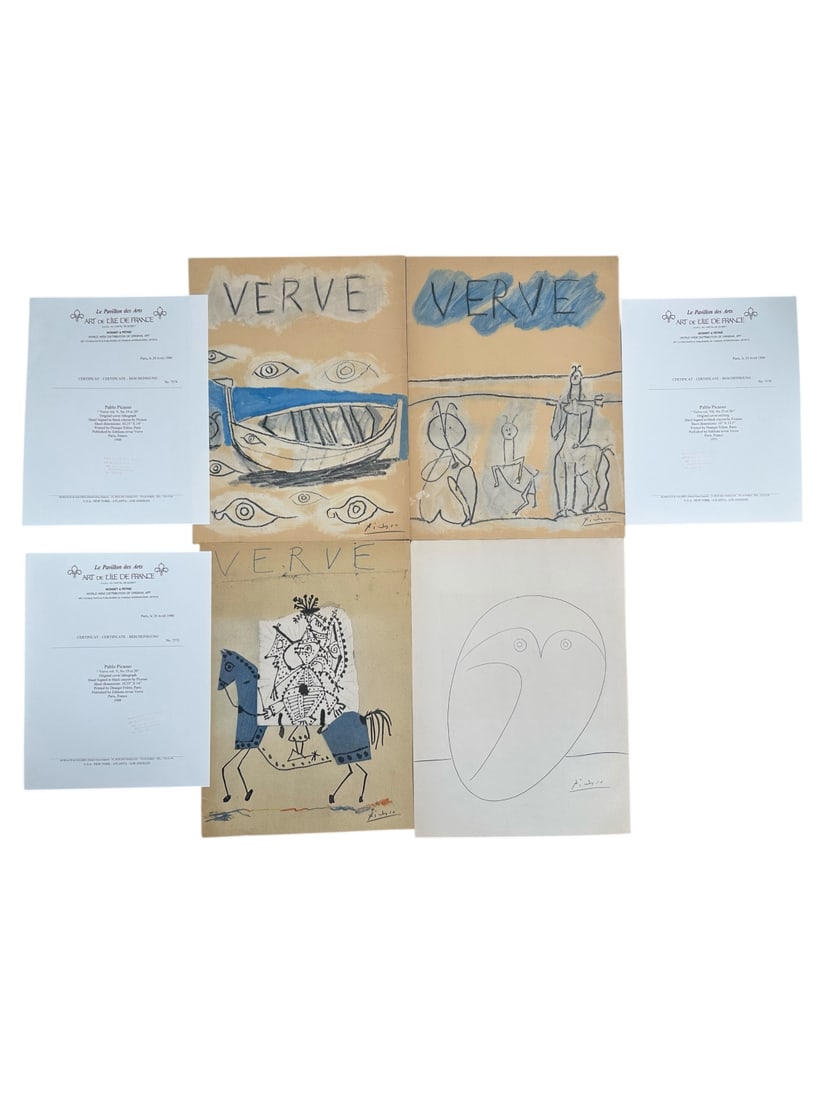 4pc Pablo Picasso Verve & Owl & COA (1 of 16)