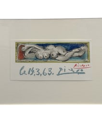 Pablo Picasso "Reclining Nude" Color Litho COA