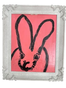 Hunt Slonem Original Pink Bunny