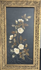 Mid 19C Silk Floral & Embroidered Panel