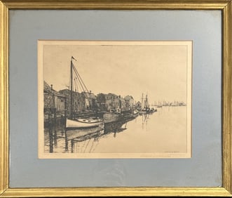 Leonard H. Mersky (Am 1917-1994) Etching "Menemsha