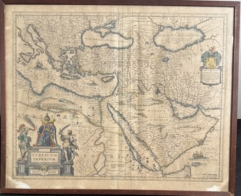 1635 Map Turkish Empire "TYRCIICVM IMPERIVM"