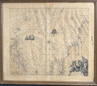 1745 Map "Terra Neuf" North Atlantic Coastline