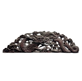 Antq Chinese Dragon Carved Wood