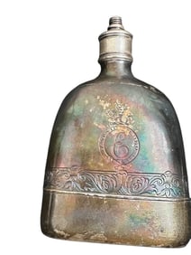 19C Silver Whiskey Hip Flask