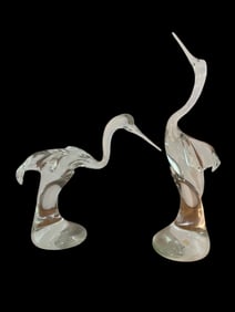 Pair Licio Zanetti Murano Italy Heron