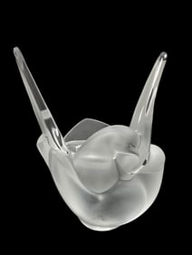 Lalique France Crystal "Sylvie" 6 Flower Frog