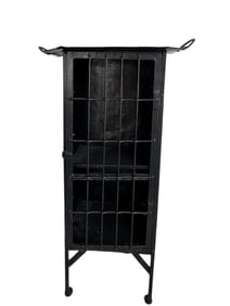 19C Art Nouveau Liquor Cabinet Wrought Iron