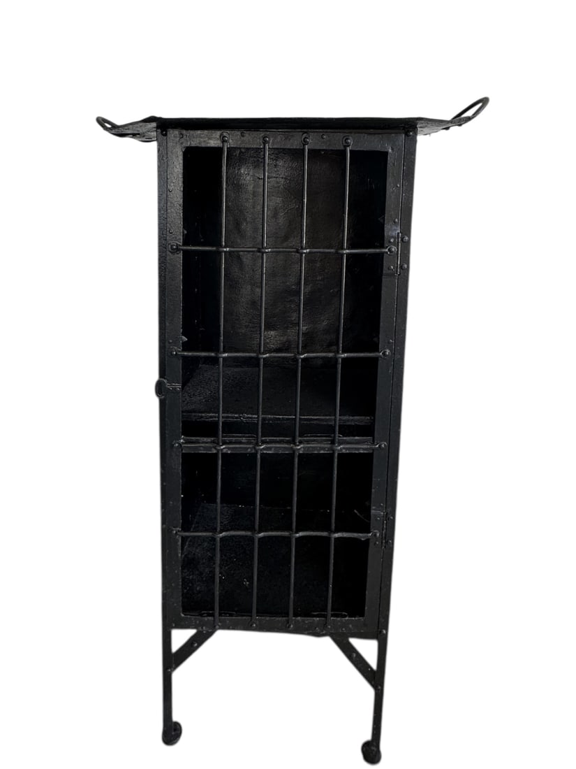 19C Art Nouveau Liquor Cabinet Wrought Iron (1 of 10)