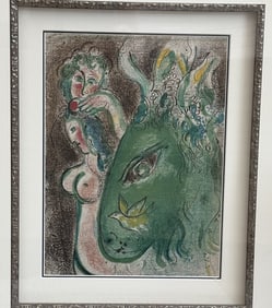 Marc Chagall "Paradis" Color Litho Wove Paper COA