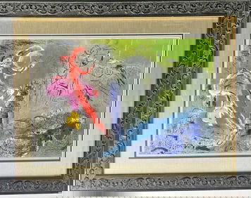 Marc Chagall "Vision of Paris" 2 Sided Lithograph