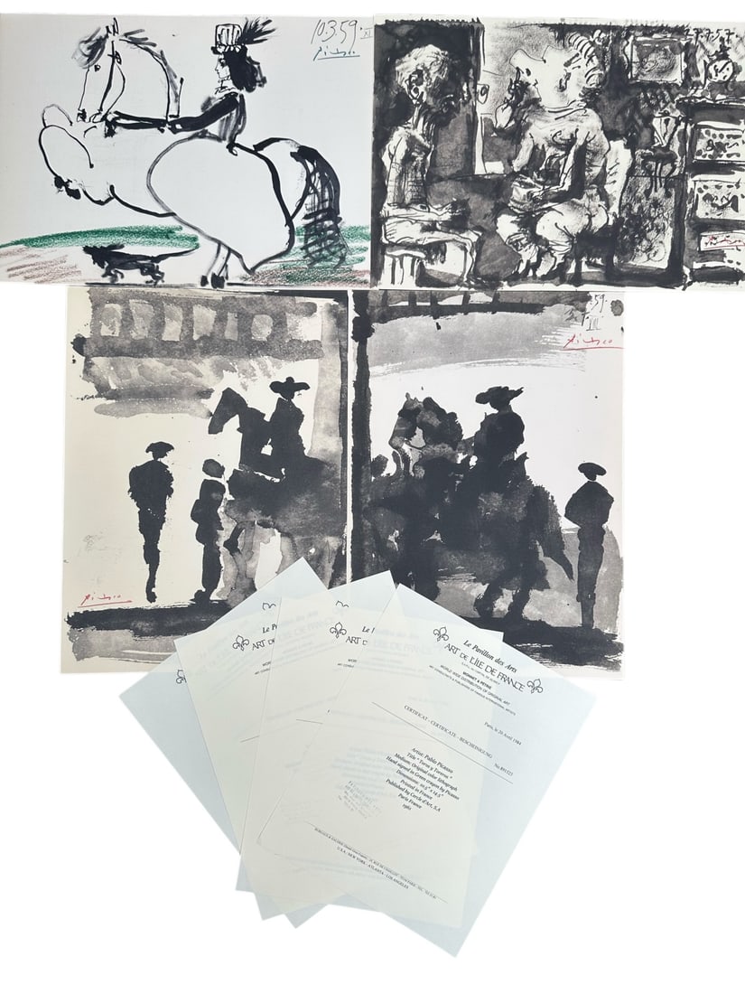 4pc Pablo Picasso "Toros y Toreros" Lithograph COA (1 of 20)