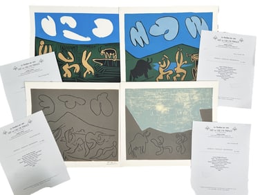 4pc Pablo Picasso Linocuts with COAs