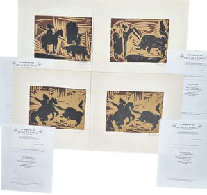 4pc Pablo Picasso Original Linocuts