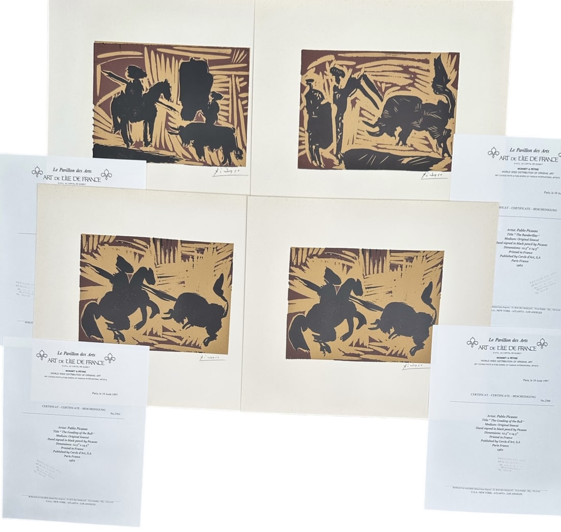 4pc Pablo Picasso Original Linocuts (1 of 13)