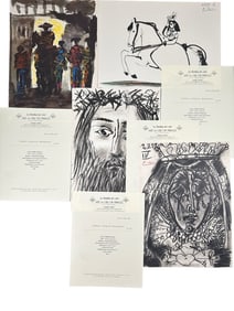 4pc Pablo Picasso Original Lithographs COA