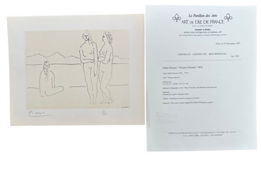 Pablo Picasso "Picasso Dessins" COA & Seal