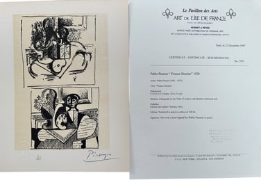 Pablo Picasso "Picasso Dessins" COA & Seal